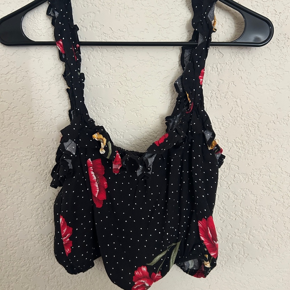 Forever 21 Black Polka Dot crop top